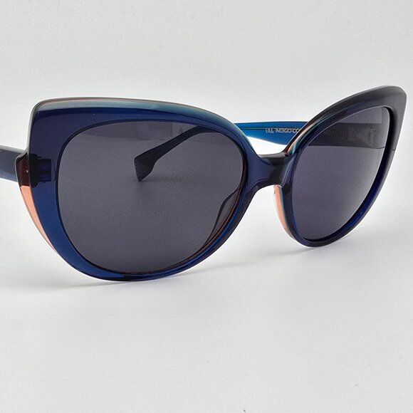 State Optical Lill Sun Indigo Coral Frame Grey Lens Cat Eye Sunglasses w/ Case main image 11